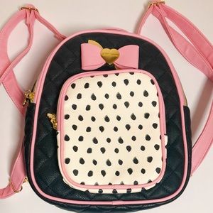 NWOT ! GENUINE Betsy Johnson Pink & Black Backpack